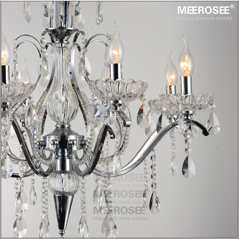 wrought iron crystal chandelier light fixture crystal lustre suspension chandelier lamp meerosee lighting
