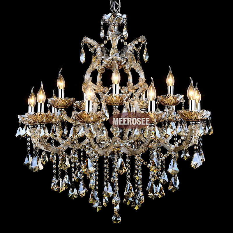 galaxy cognac color crystal el chandelier torch cristal lustres pendentes large hanging luminaire with 15 lights md88062