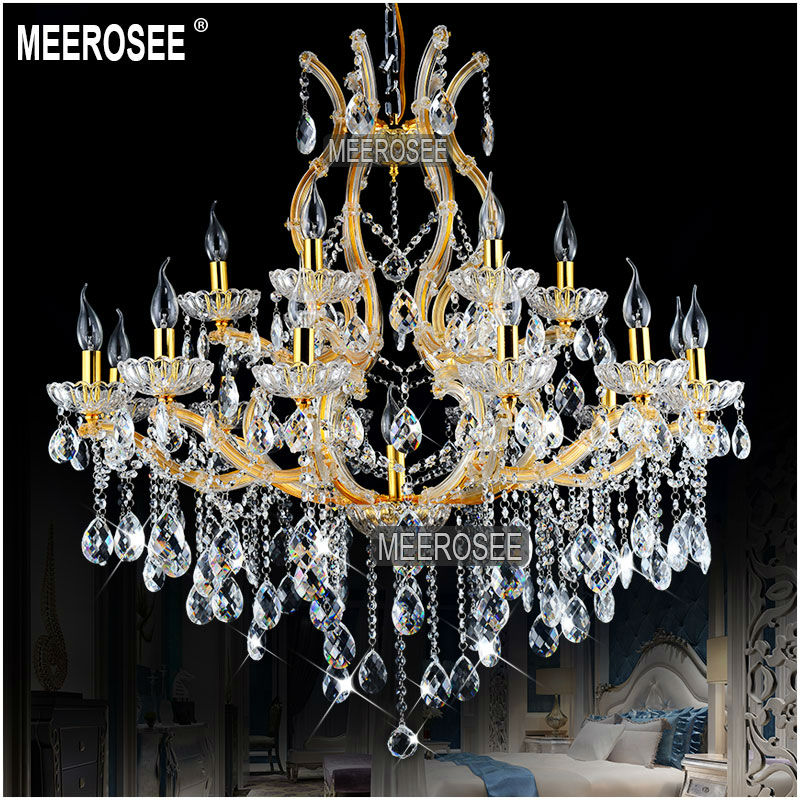 luxurious 18 arms chandeliers crystal gold modern lighting fixtures el hallway staircase chandelier pendentif lights ms8475