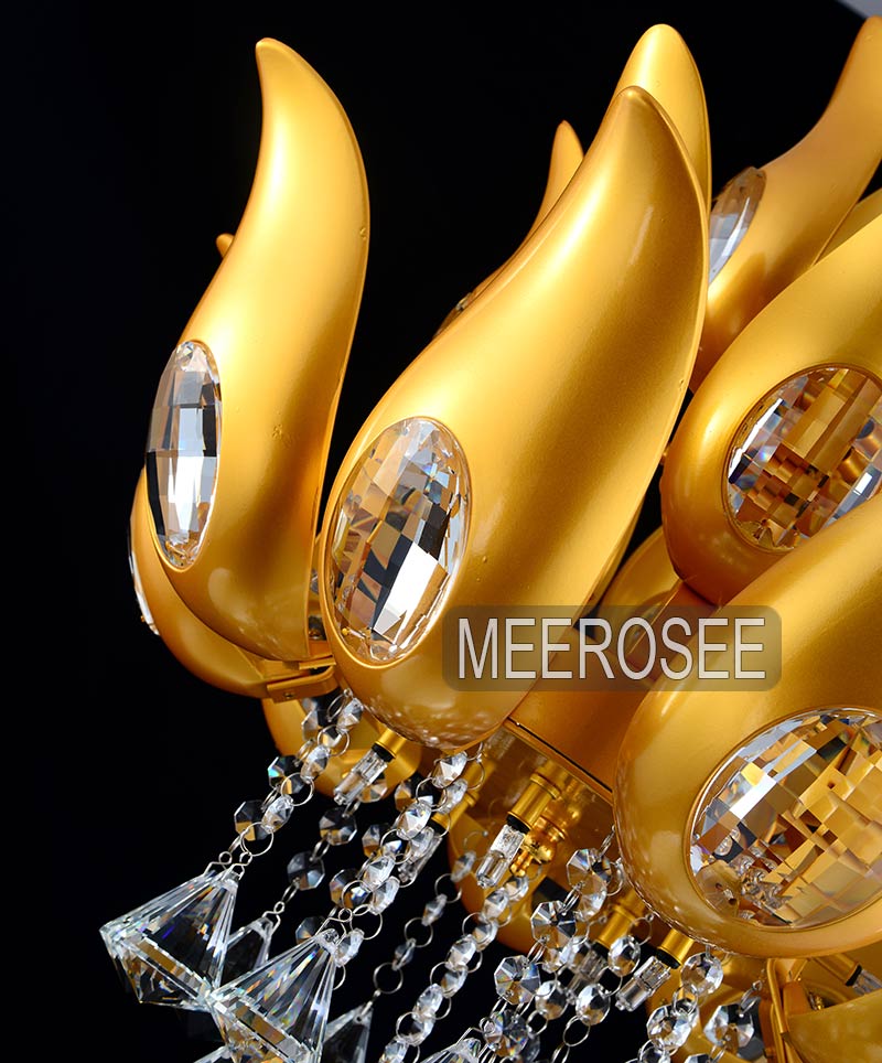 floral design gold crystal chandelier light / lamp/ lighting fixture gold color light for lobby, foyer, staircase md15170
