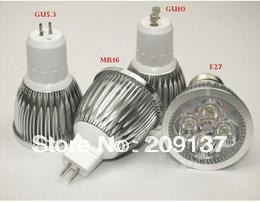 50pcs gu10 e27 gu5.3 15w 5x3w 85-265v dimmable high power cree led spot light bulb spotlight downlight lamp