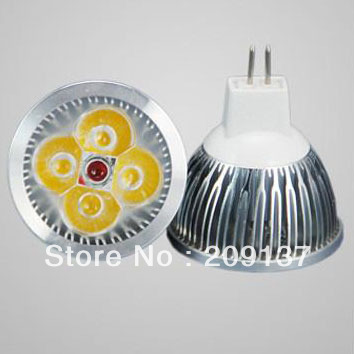 50pcs mr16 gu5.3 12w led spotlight bulbs lamps 12v ac/dc downlights 4x3w