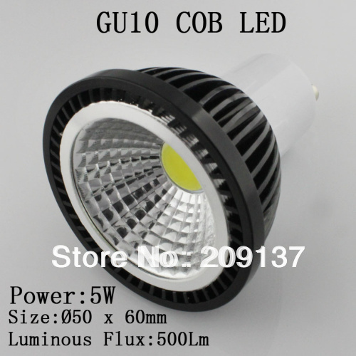 85v-265v 5w gu10 cob led light bulb 500lm super bright warm white/white led lamp