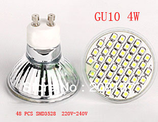 ce/rohs certified 4w gu10 48 leds smd 3528 led bulb lamp spotliight home lighting 220v~240v