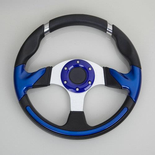 hello car steering wheel black blue pu hole-digging breathable q26 slip-resistant universal supplies car accessories