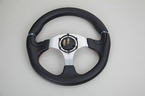 hello car steering wheel black red pu hole-digging breathable q27 slip-resistant universal supplies car accessories
