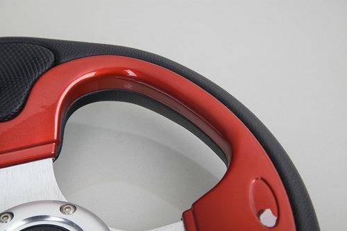 hello car steering wheel black red pu hole-digging breathable q27 slip-resistant universal supplies car accessories