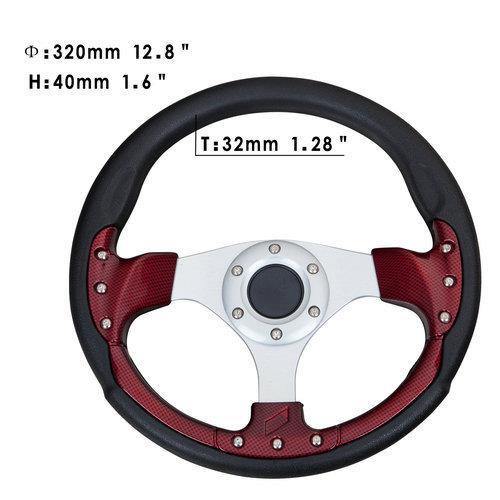hello car steering wheel black red pu hole-digging breathable q29 slip-resistant universal supplies car accessories