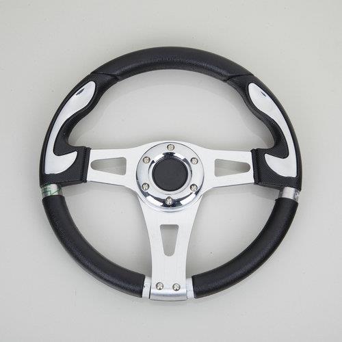 hello car steering wheel black white pu hole-digging breathable q33 slip-resistant universal supplies car accessories