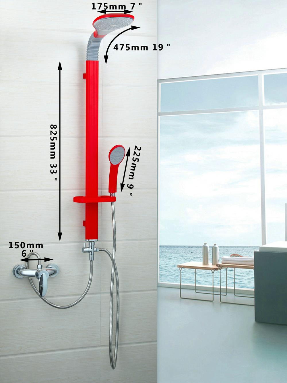 hello new arrival 50254/0 bathroom rain shower chuveiro do banheiro wall mounted painting finish with hand held shower