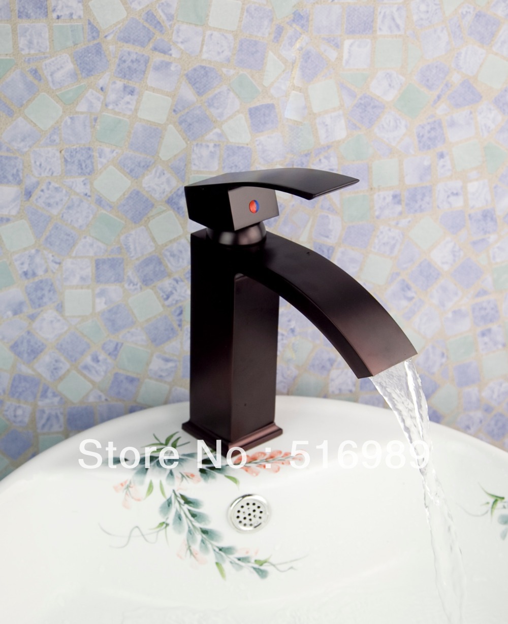 black deck mount single handle wash basin sink vessel oil rubbed bronze faucet bathroom tap sink mixer su9 - Click Image to Close