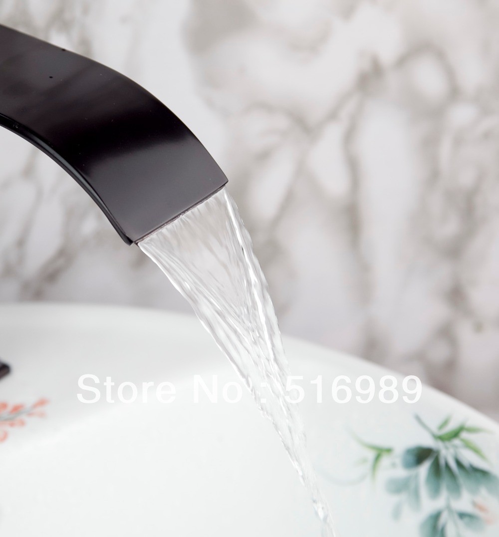 black oil rubbed single hole water tap waterfall bathroom faucet basin mixer torneira para banheiro su3