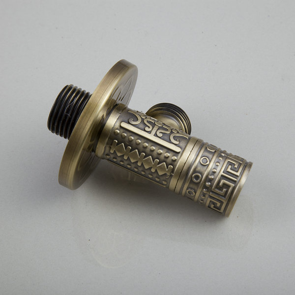 5670a new arrival copper antique triangle water valve carved 4 thickening inlet valve