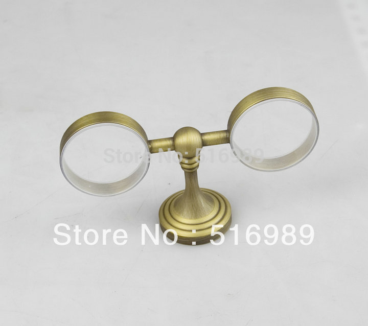 antique brass and ceramic bathroom toothbrush cup holders a-315 - Click Image to Close