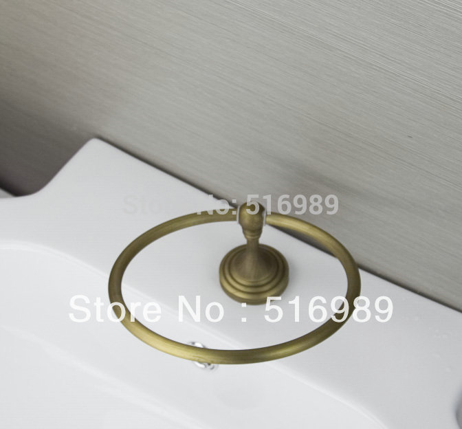 bathroom/kitchen sink antique brass finish wall mounted towel ring l-005 - Click Image to Close