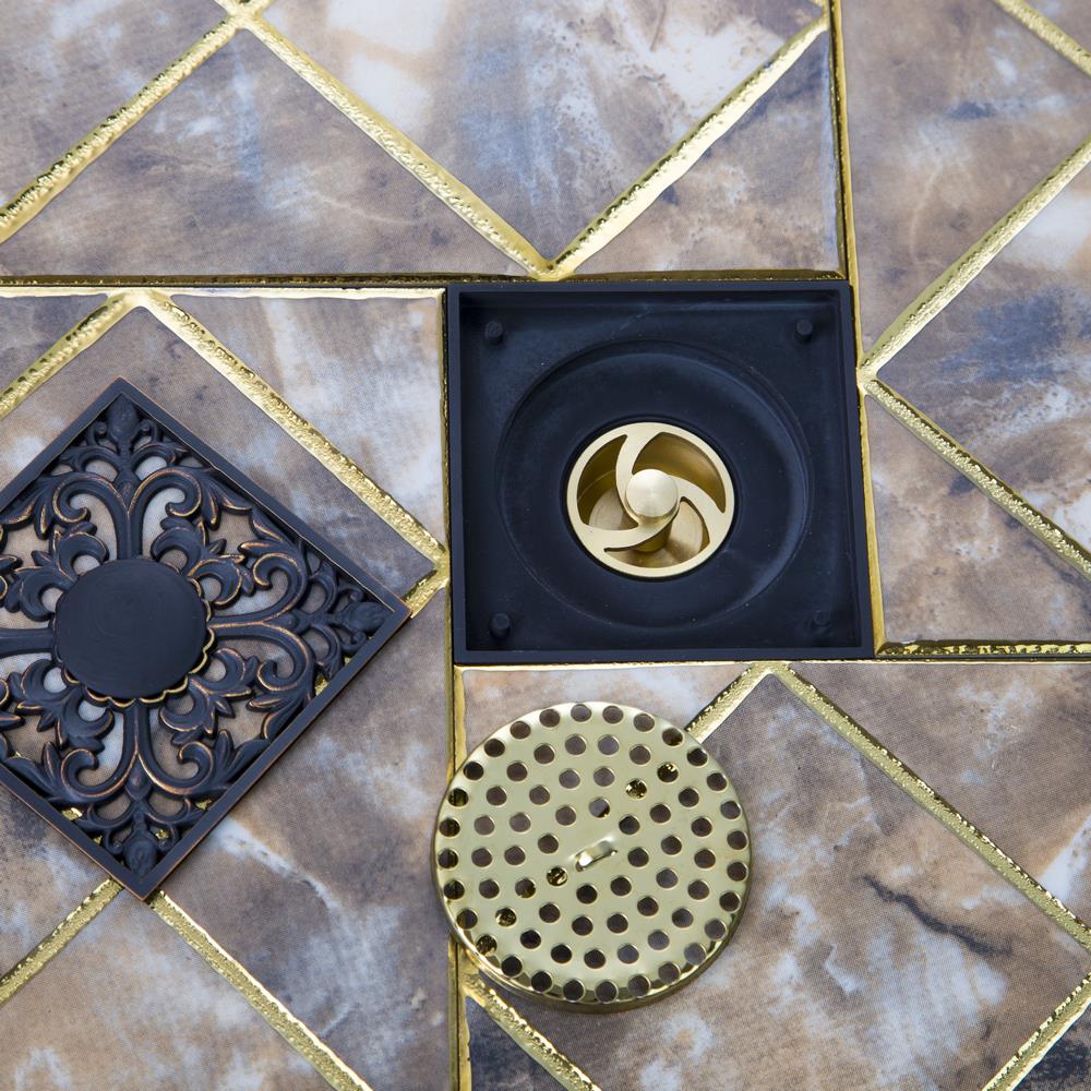 e-pak hello oil rubbed bronze square 4" kitchen/bathroom floor drain 5383/4 dreno de assoalho shower waste drainer