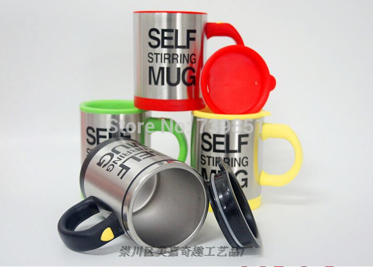 non-plastic liner stainless steel liner automatic mixing special drinks cup mug lazy bluw coffee mixing cup