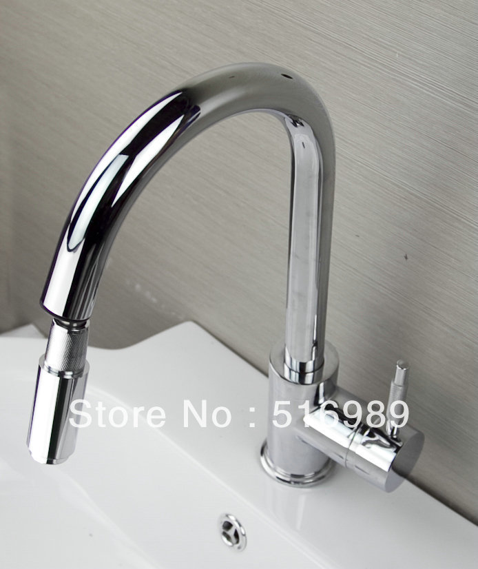 chrome pull out down spray deck mount single handle wash basin sink vessel kitchen torneira cozinha tap mixer faucet sam84 - Click Image to Close