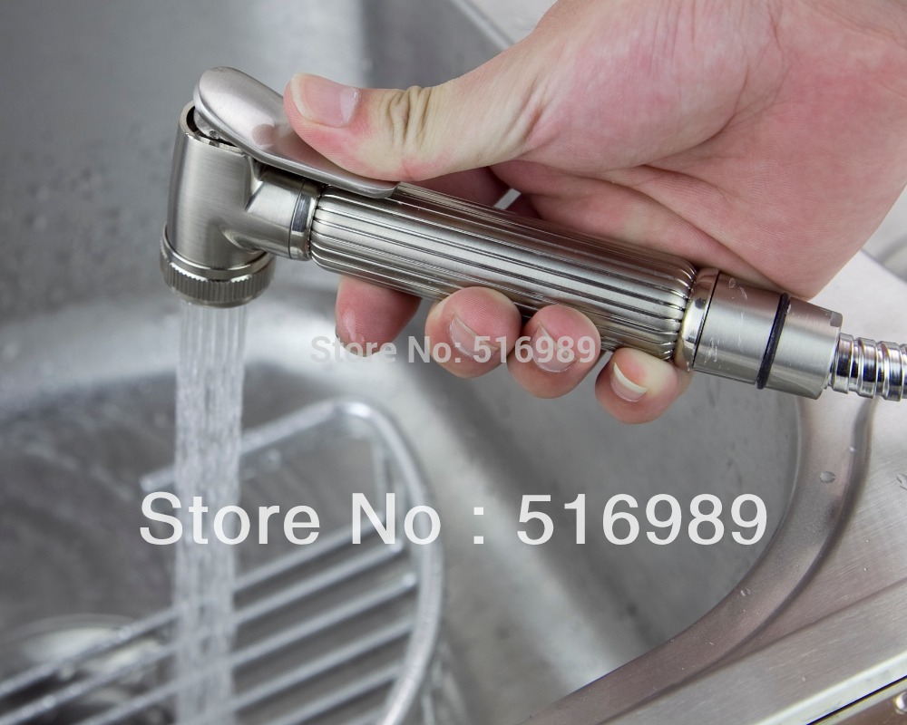 deck mount solid brass pull out spray faucet chrome single handle kitchen basin sink mixer tap mak72