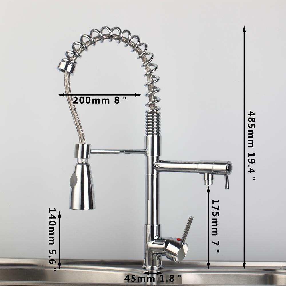 hello conteporary chrome brass pull out spring kitchen faucet torneira da cozinha 97168d056/1 swivel sprayer /cold taps