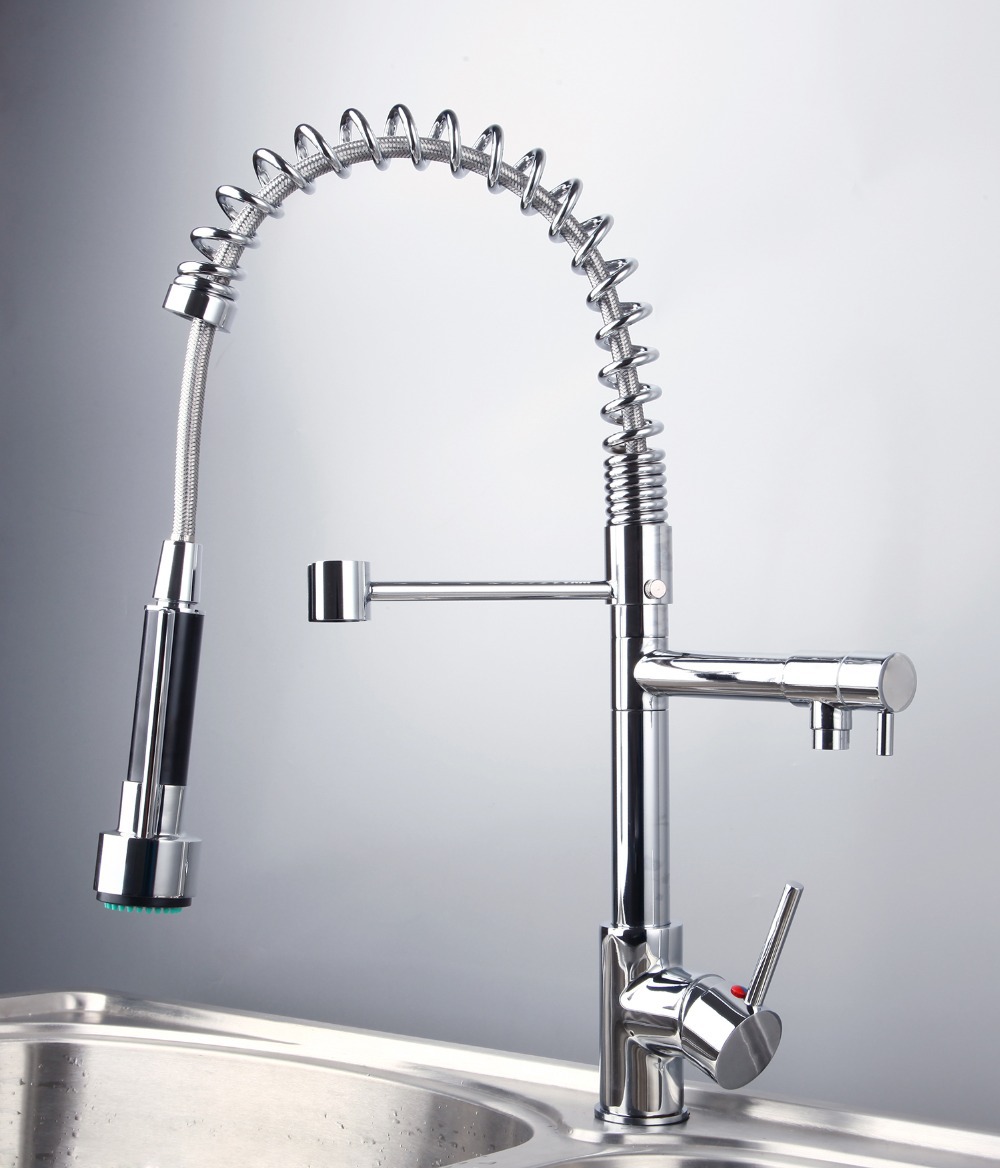 hello kitchen bar brass faucet torneira da cozinha single hole pull-out swivel spray sink mixer tap chrome finish 8525s/41