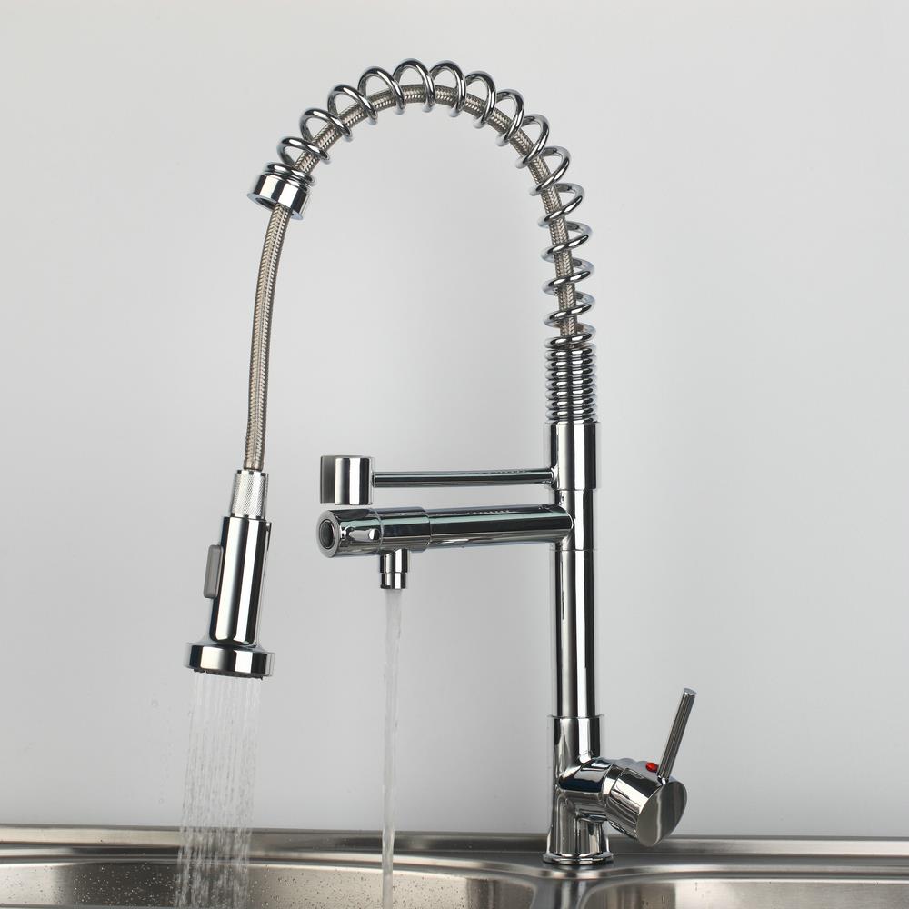 hello modern solid brass kitchen sink basin faucet torneira da cozinha 97168d054/1 pull down sprayer double water way
