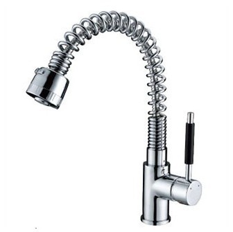 **factory outlet ** solid brass kitchen sink spring pull out faucet copper chrome mixer water tap faucets torneira