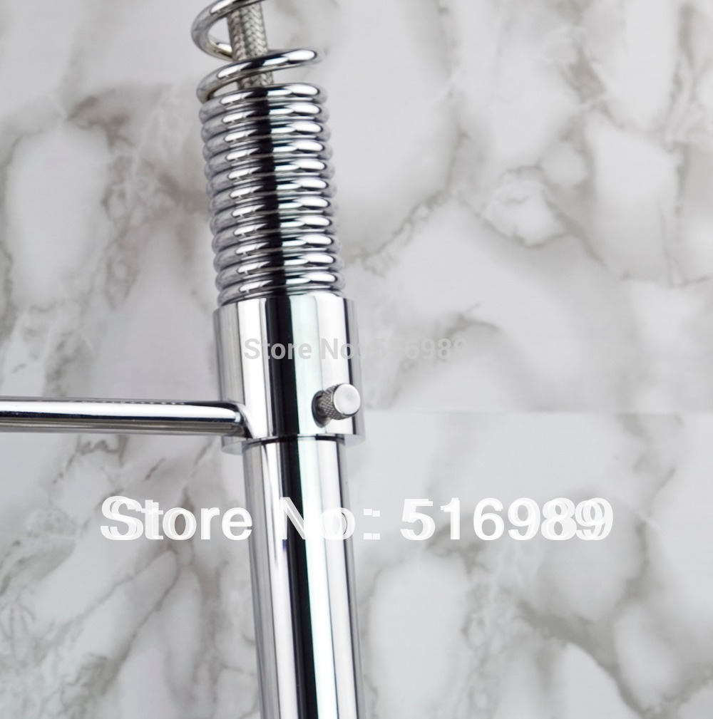 brass chrome bathroom kitchen sink washing pull out cold mixer nozzle tap leon76 - Click Image to Close