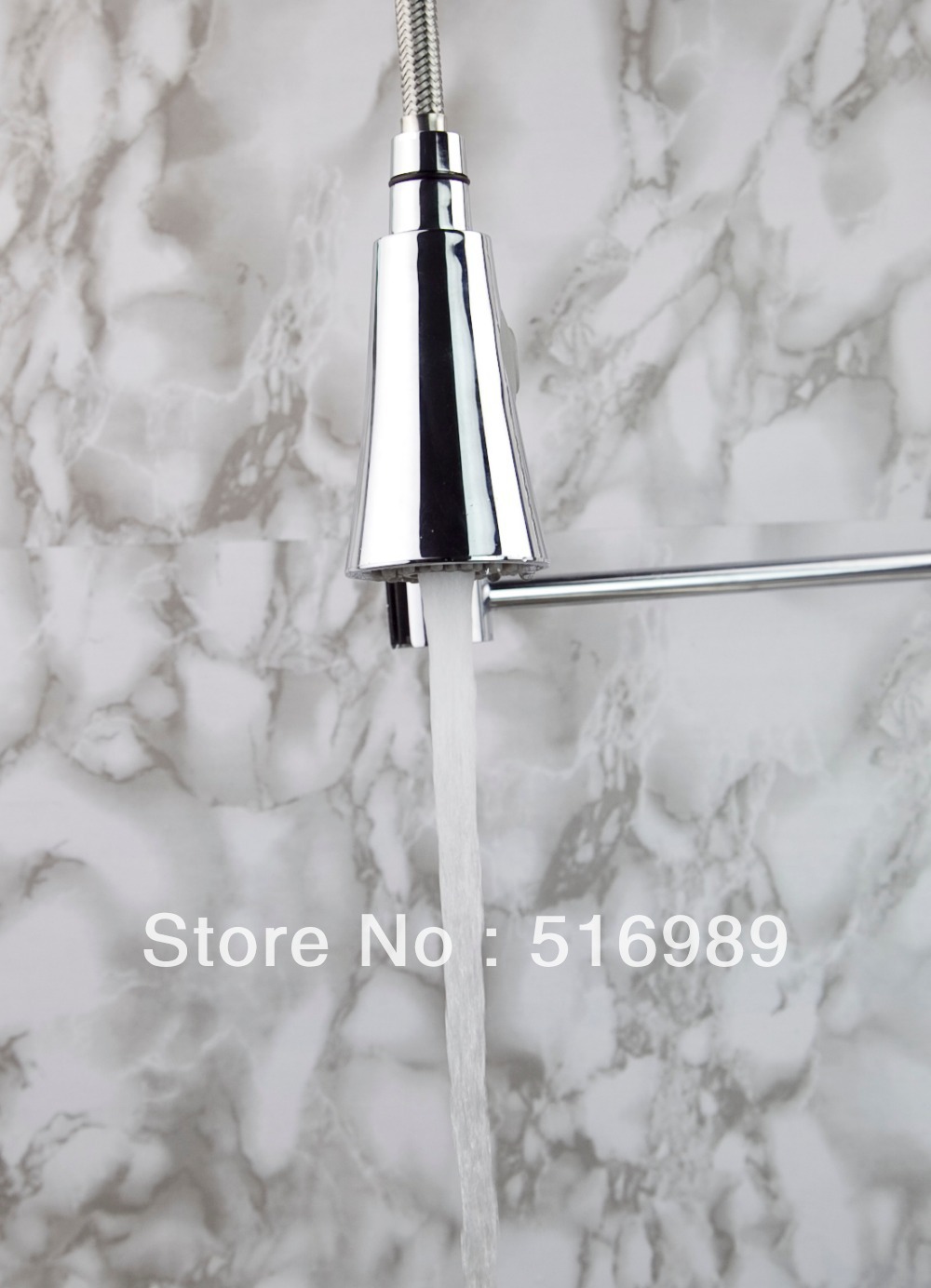chrome pull out kitchen faucet one hole/handle mixer tap faucet leon75 - Click Image to Close