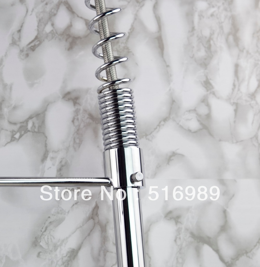 chrome pull out kitchen faucet one hole/handle mixer tap faucet leon75 - Click Image to Close