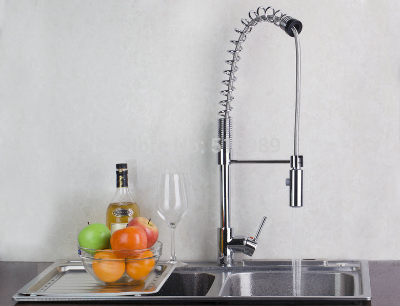 l-8550-1 new construction & real estate pull up and down spray stream kitchen sink faucet chrome mixer tap kitchen faucets