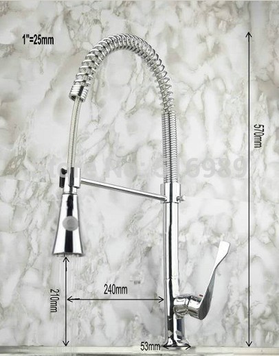 new pull out spray stream kitchen sink faucet chrome mixer tap p-404