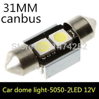 1pcs 31mm smd 5050 2leds white festoon canbus led festoon dome car light bulb lamp led light cd00138
