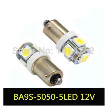 1pcs t11 ba9s t4w h6w 363 white 5 led 5050 smd car wedge side light lamp bulb 12v cd00123