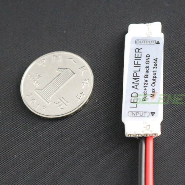 50pcs/lot 12v ultra slim mini portable rgb led strip amplifier repeater for rgb 5050/3528 smd led strip
