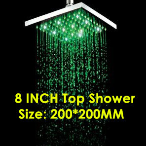 promotion products solid brass chrome 200*200mm square 8 inch led overhead shower