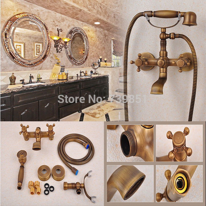 antique oil rubbed bronze bathroom shower faucet cold bath mixer water tap bath shower set torneira banheiro chuveiro ducha
