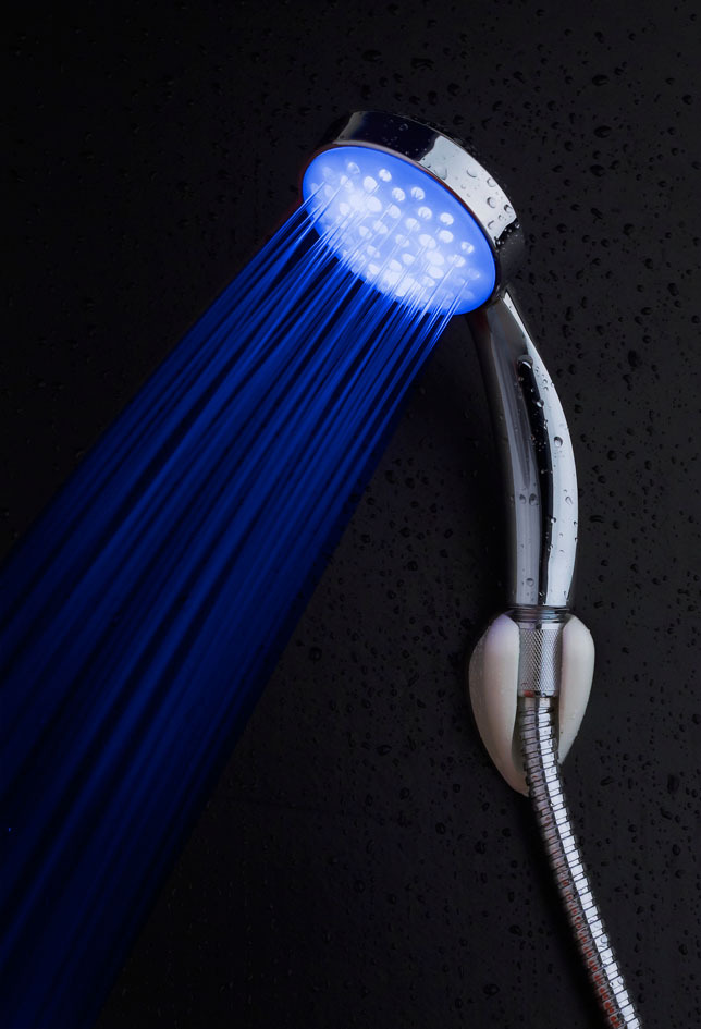 shower head multiple color 7 colors automatic jump changing water flow showerhead bath led handle