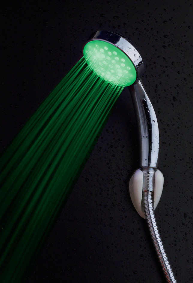 shower head multiple color 7 colors automatic jump changing water flow showerhead bath led handle
