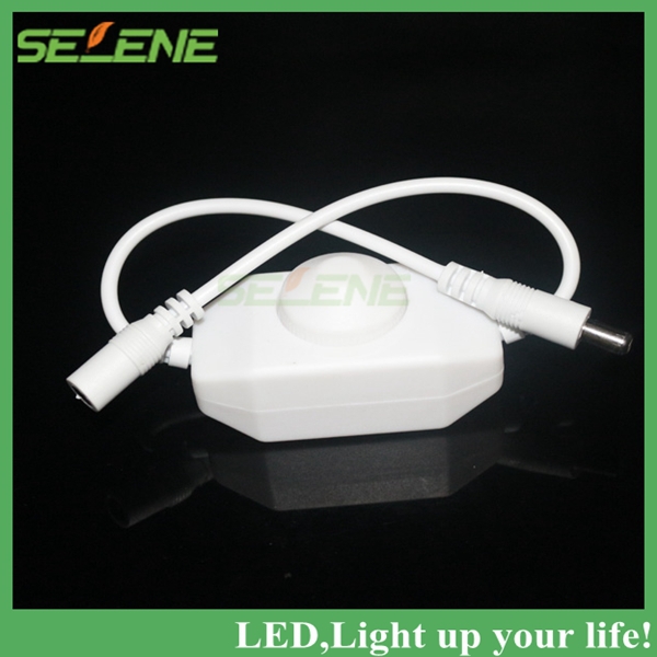 50pcs mini led brightness adjust switch dimmer controller with dc for 3528 5050 5630 single color led strip light led dimmer 12v
