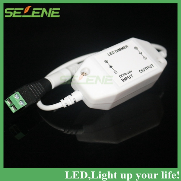 50pcs mini led brightness adjust switch dimmer controller with dc for 3528 5050 5630 single color led strip light led dimmer 12v