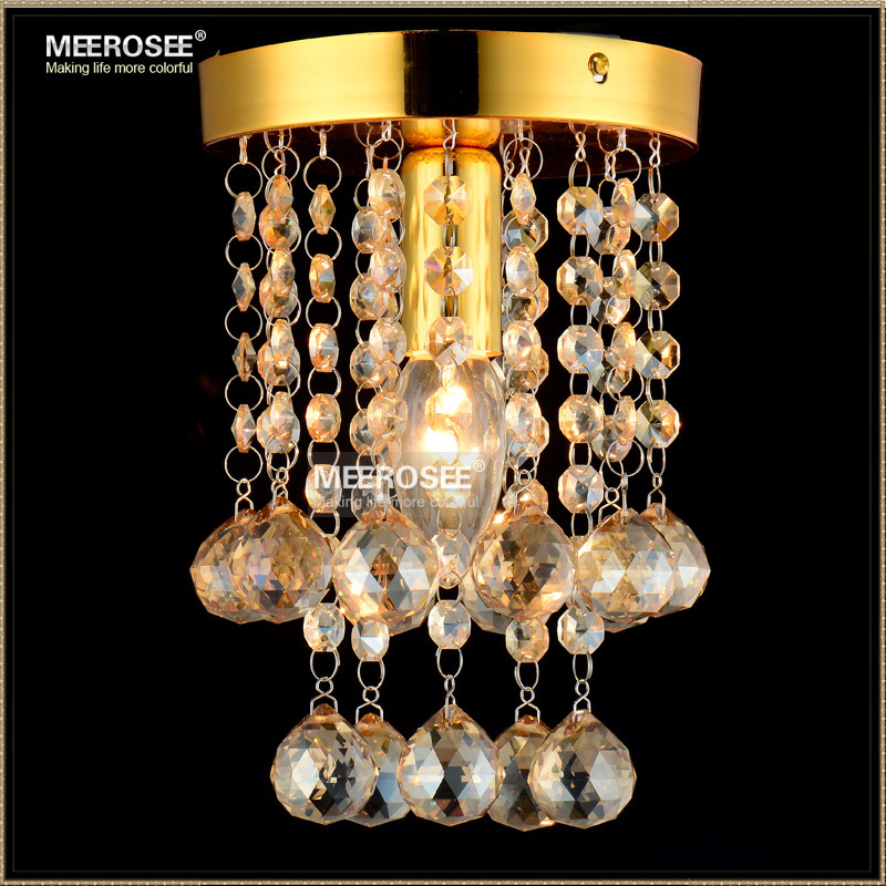 amber crystal chandelier light fixture crystal lustre lamp crystal light for aisle hallway porch corridor staircase - Click Image to Close