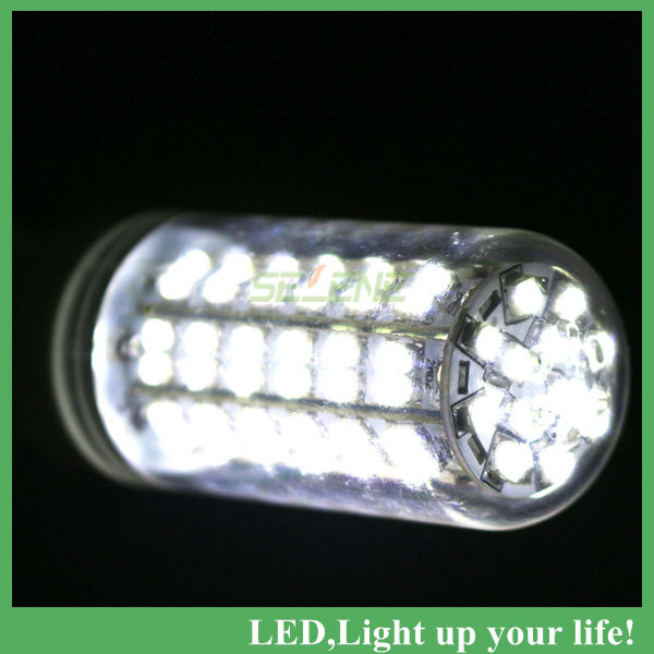 5pcs/lot warm white /white light led corn bulb gu10 7w 220v 108 pcs 3528 smd led lamp beads with lamp shade