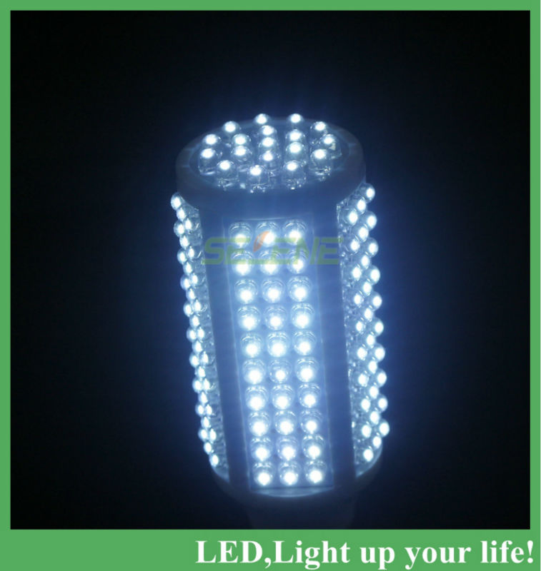 6ps/lot new ultra bright worldwide e27 220v-240v 15w 168 led corn light bulb lamp 360 degree