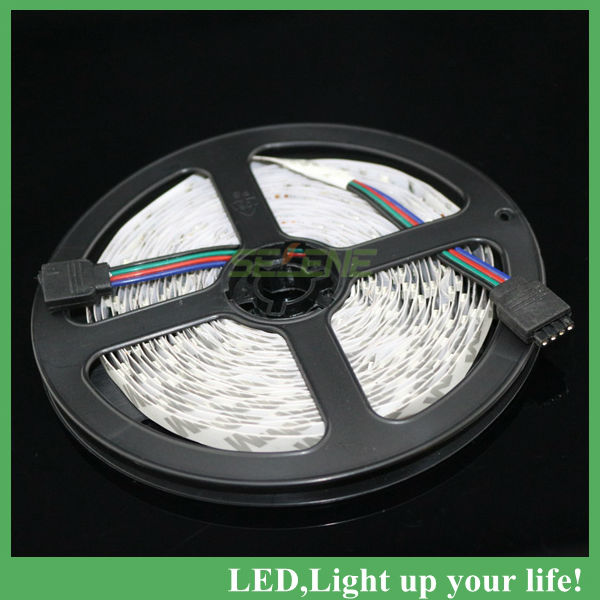 5m rgb non-waterproof led strip 3528 smd dc12v 5m 300led +44key mini remote control led controller for home decoration