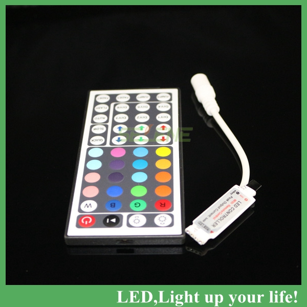 5m rgb non-waterproof led strip 3528 smd dc12v 5m 300led +44key mini remote control led controller for home decoration