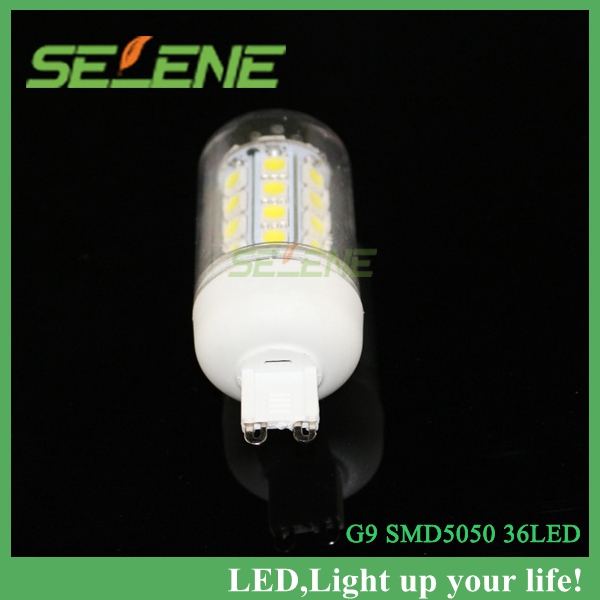 2pcs new smd 5050 g9 36led 7w 580lumens led corn lamp bulb lights white or warm white ac220v-240v bulb lamp