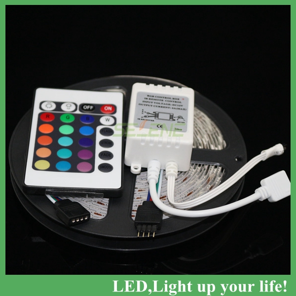 5050 rgb led strip flexible light lamp 5m 300 led smd non waterproof rgb strip led +24key controller
