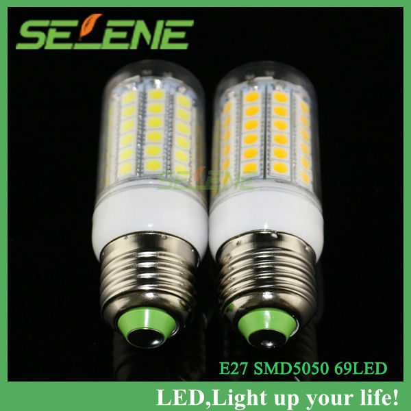 5pcs/lot new arrival smd 5050 15w e27 220v led corn bulb lamp, 69leds, warm white / white,5050smd led lighting,