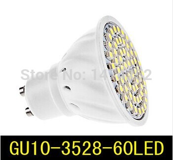 1pc gu10 3528 smd 60 led pure white warm white spotlight spot lights bulb lamp 220v energy saving zm00396